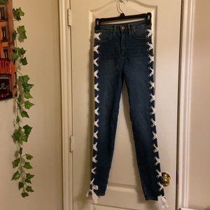 High Rise, Ribboned H&M Jeans, Size 2